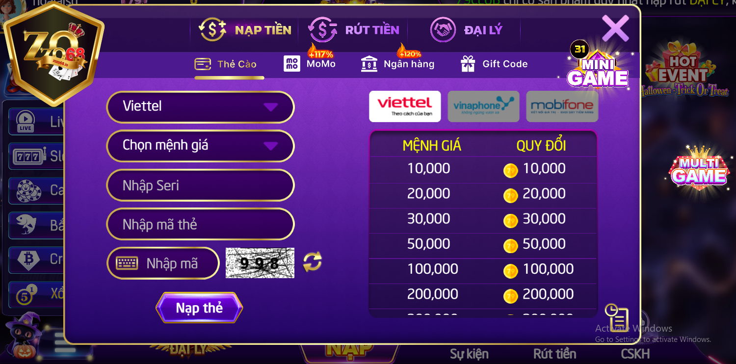 Cổng Game Zozo68 - Trải Nghiệm Đỉnh Cao, Đổi Thưởng Siêu Tốc 2025 20 Hệ thống nạp rút Zozo68 được đánh giá cao bởi cộng đồng người chơi